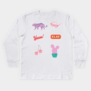Pink aesthetic cute pack Kids Long Sleeve T-Shirt